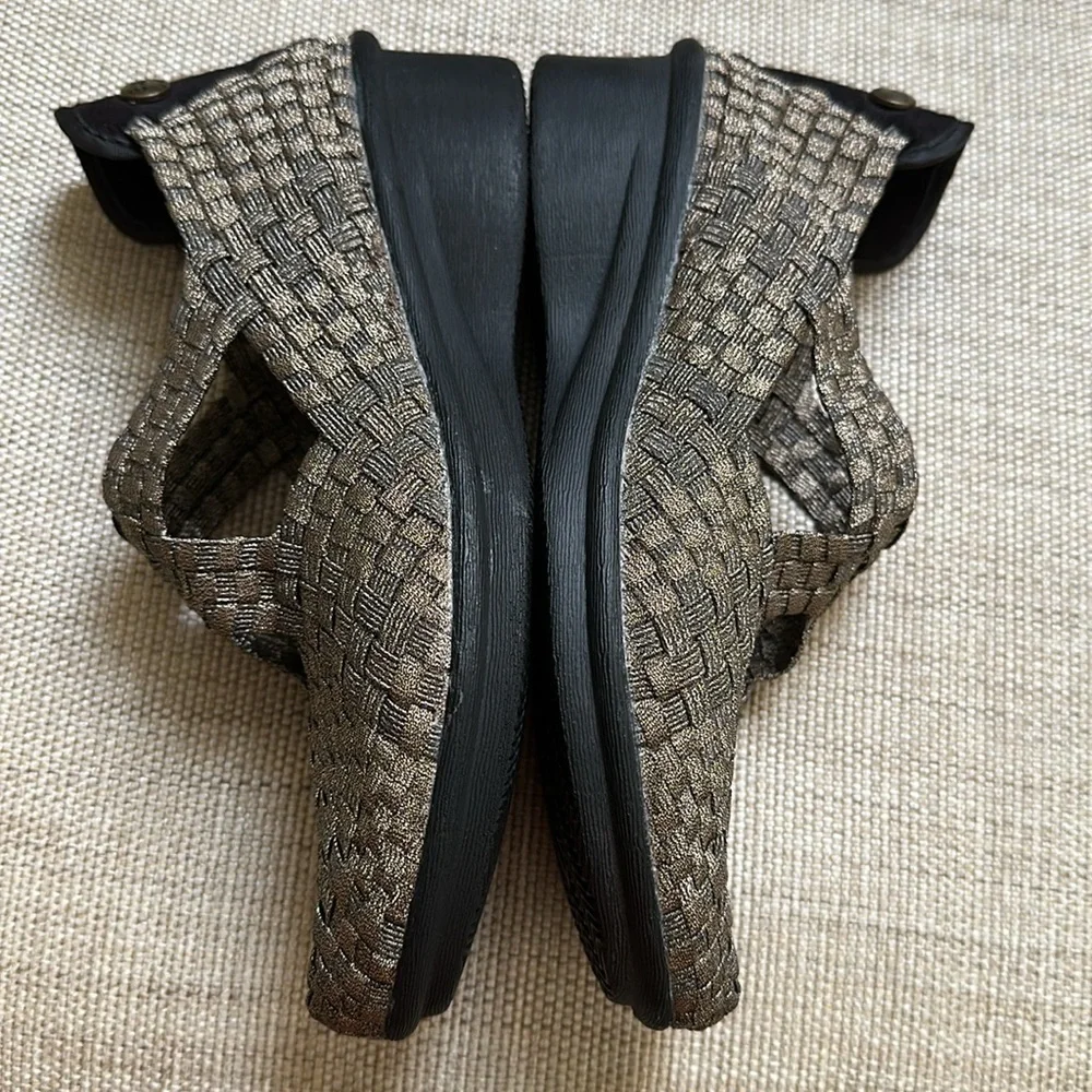 BERNIE MEV Metallic Gold Wedge Platform Pull on Shoes EU 36 EUC